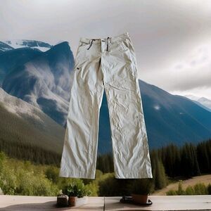 Patagonia Quandary Women’s Pants Sz 8 Active Roll Up Legs Tan Outdoor STY55416